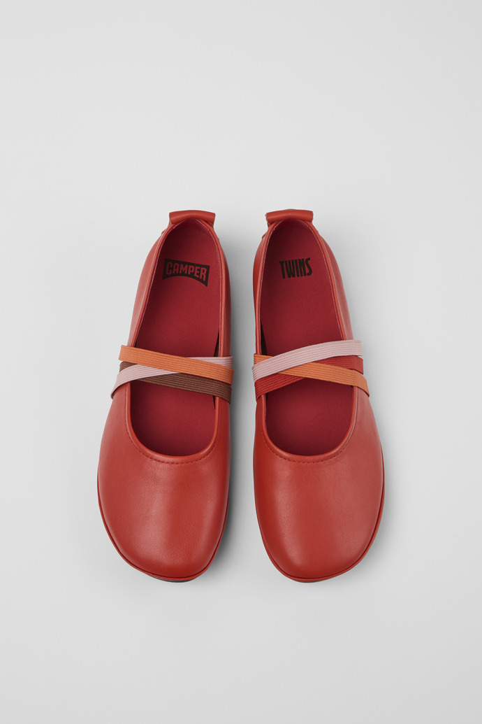 Twins Ballerina in pelle rossa da donna