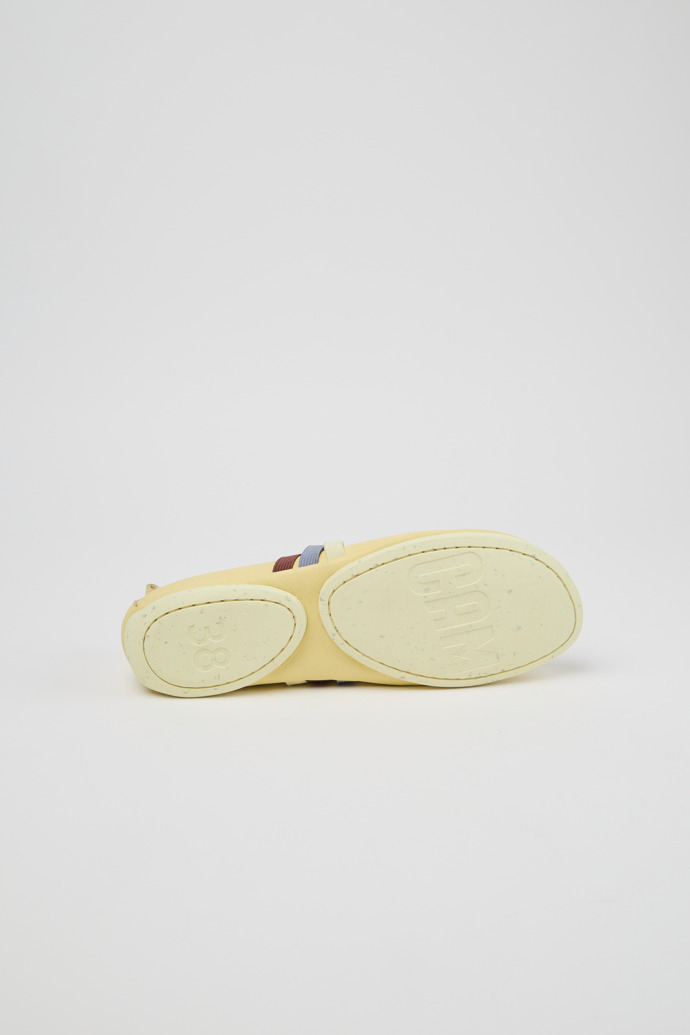The soles of Twins Yellow Leather Ballerinas for Women.