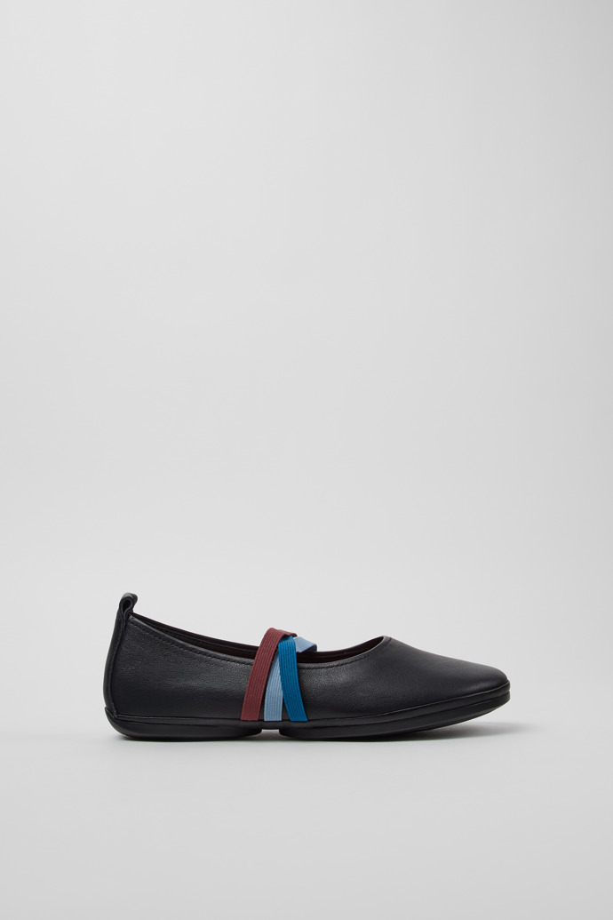 Twins Schwarze Lederballerinas für Damen.