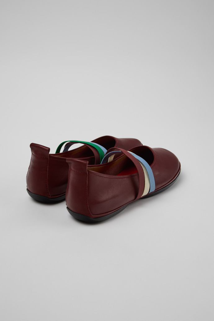 Twins Burgunderrote Lederballerinas für Damen.