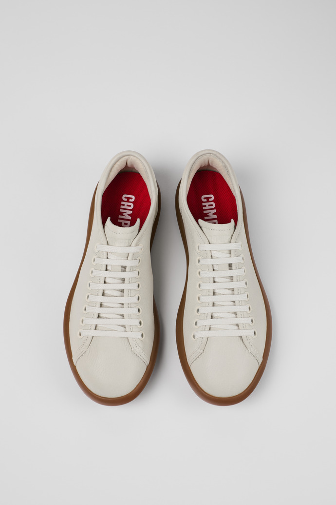 Overhead view of Pelotas Soller White Leather Sneaker for Women