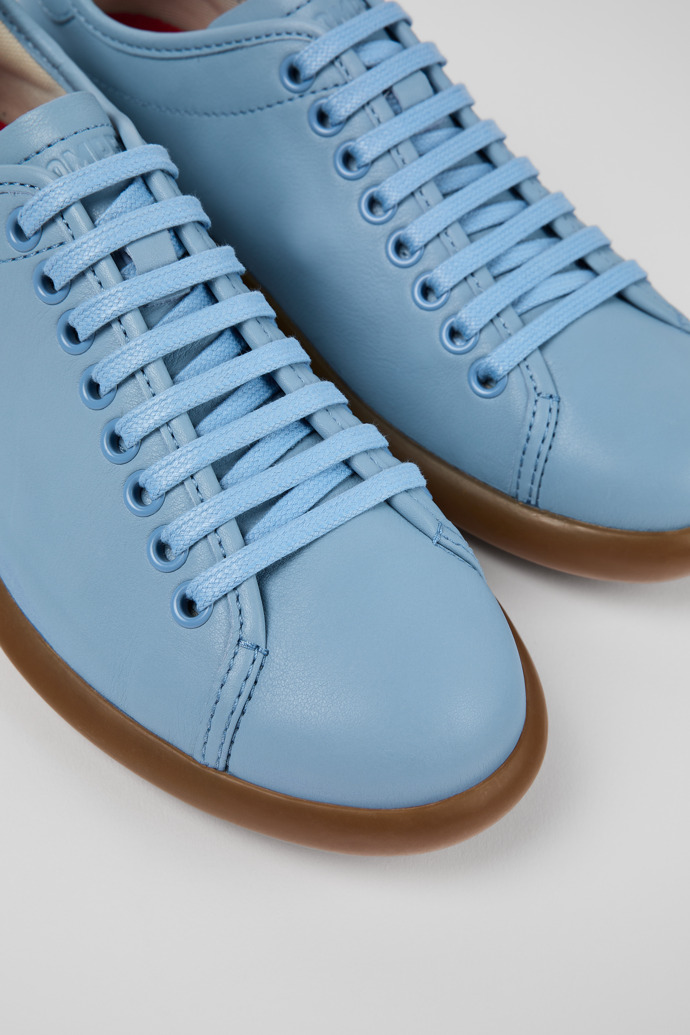 Close-up view of Pelotas Soller Blue Leather Sneaker for Women