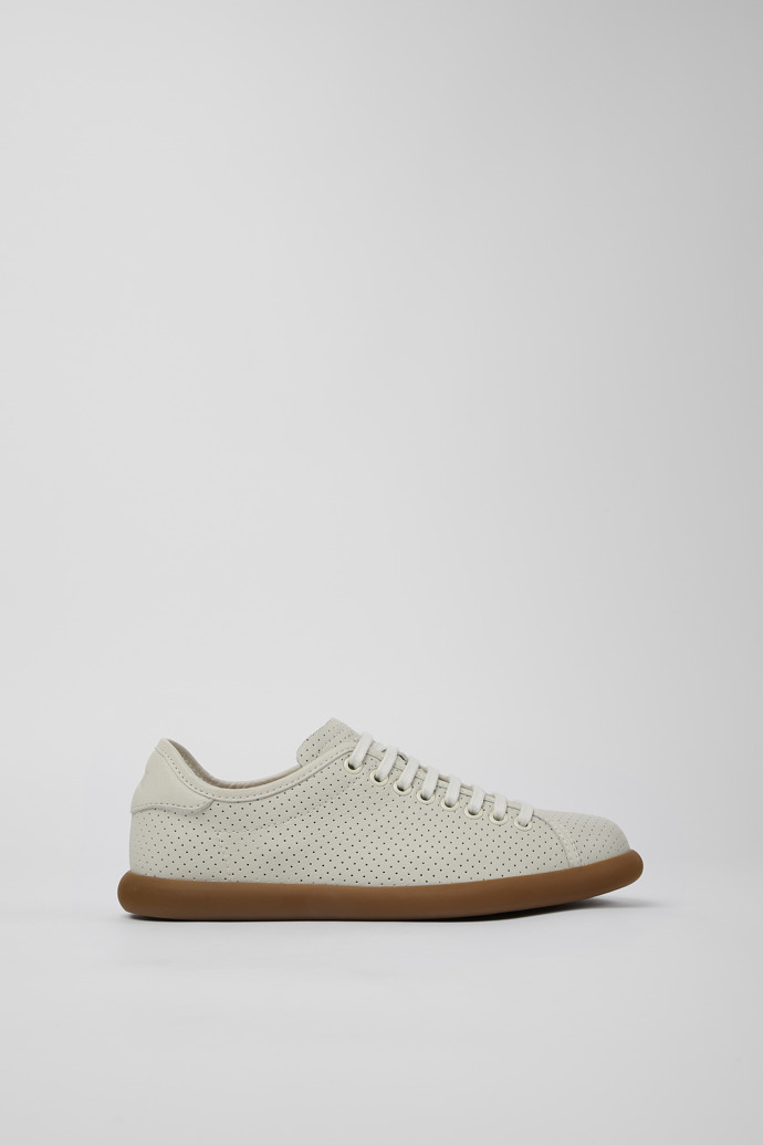 Image of Side view of Pelotas Soller White Leather Sneaker for Women