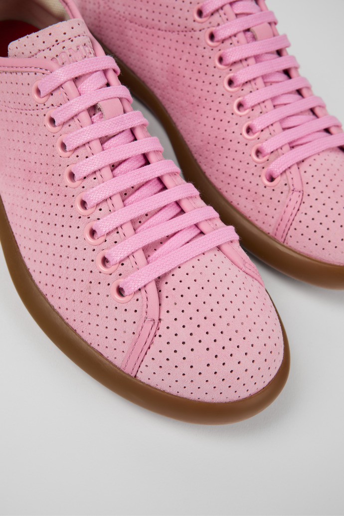 Close-up view of Pelotas Soller Pink Nubuck/Leather Sneaker for Women