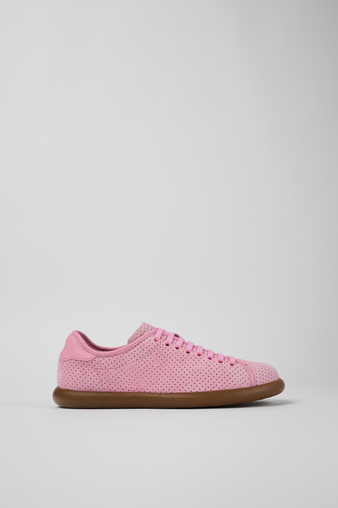Image of Side view of Pelotas Soller Pink Nubuck/Leather Sneaker for Women