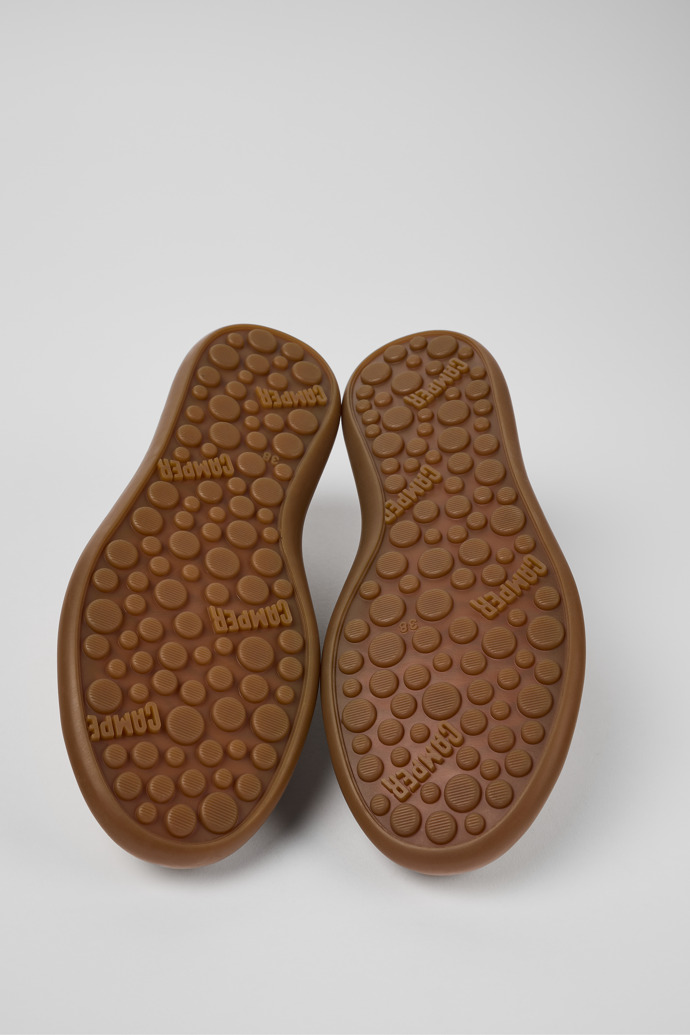 Pelotas Soller Μπεζ νουμπούκ/δερμάτινο καθημερινό παπούτσι για γυναίκες