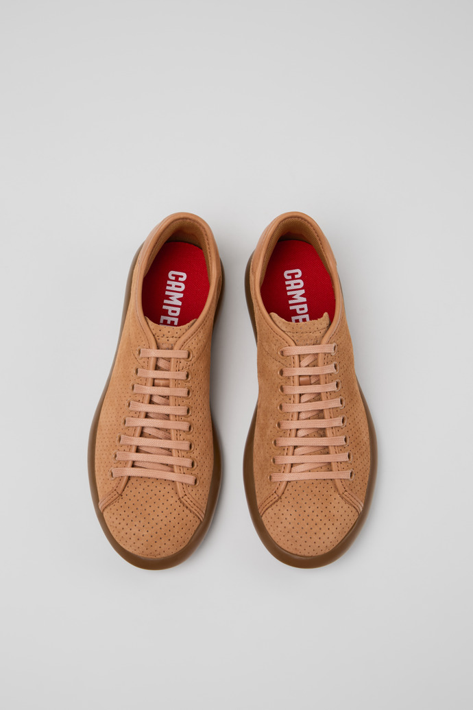 Overhead view of Pelotas Soller Nude Nubuck and Leather Sneakers for Women.