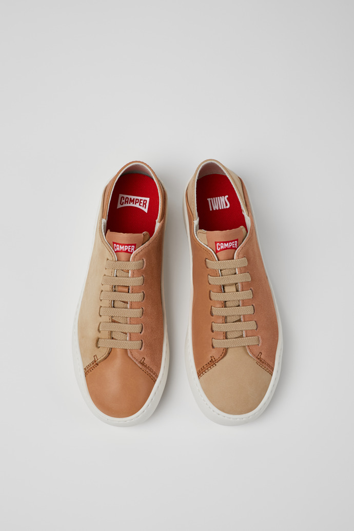 Overhead view of Twins Multicolor Nubuck and Leather Sneakers for Women.