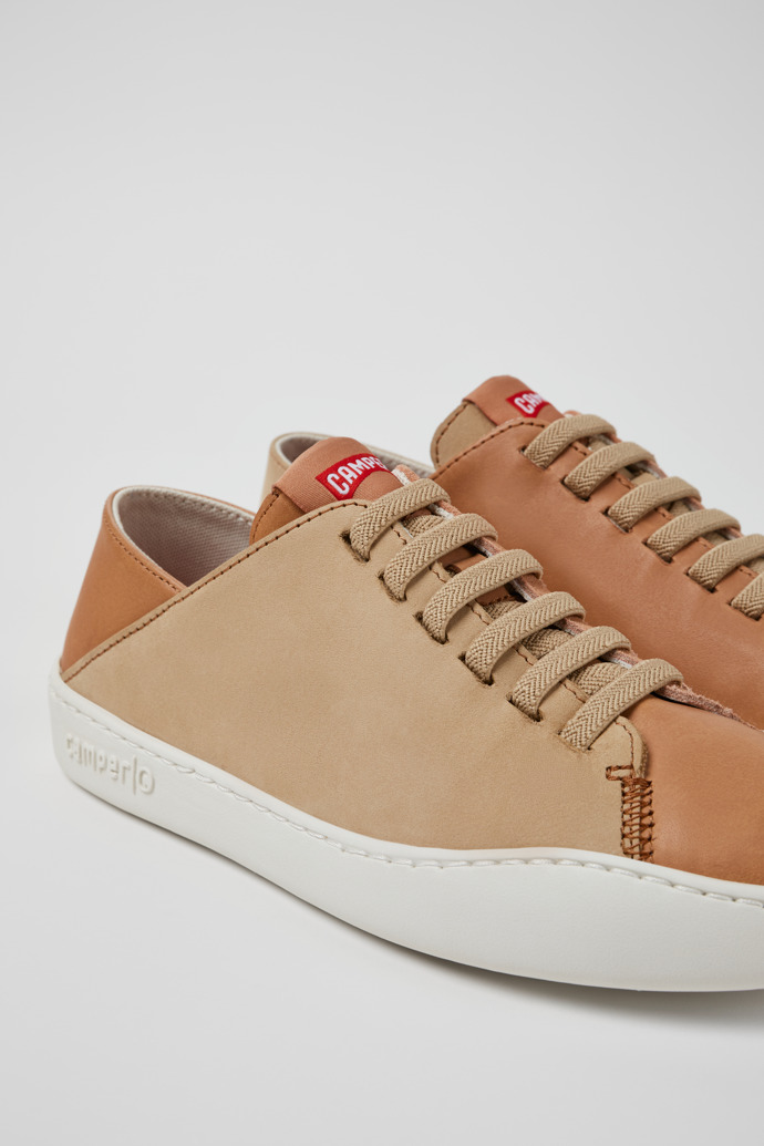 Close-up view of Twins Multicolor Nubuck and Leather Sneakers for Women.