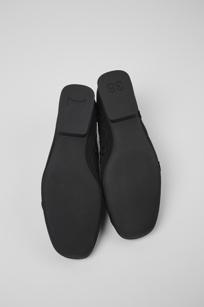 The soles of Twins Black textile ballerinas for women