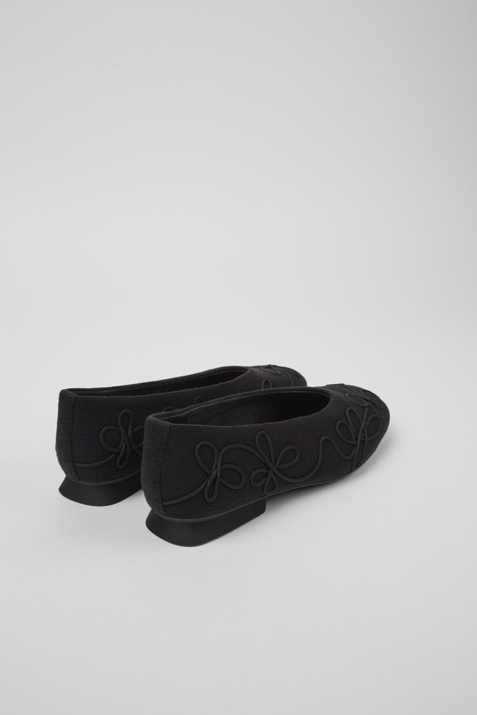 Back view of Twins Black textile ballerinas for women