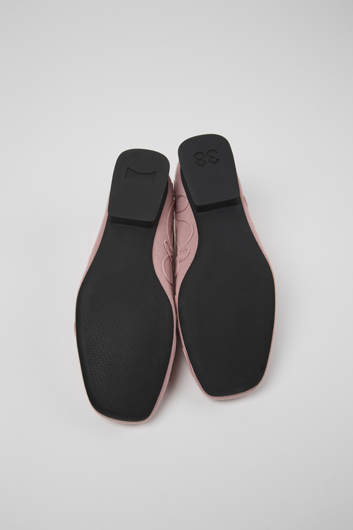 The soles of Twins Pink textile ballerinas for women