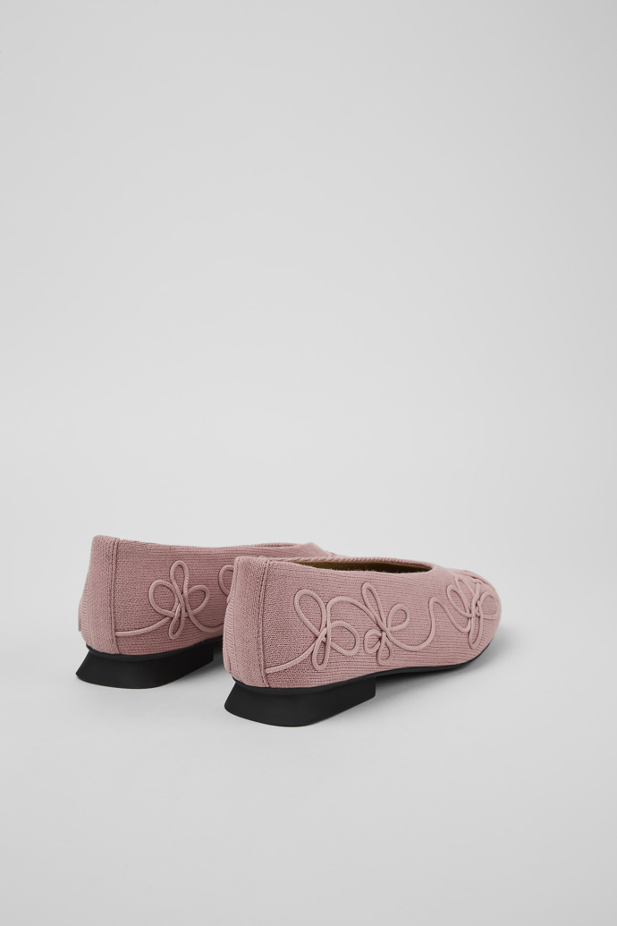 Back view of Twins Pink textile ballerinas for women