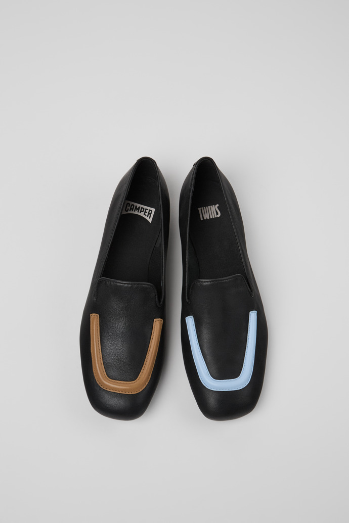 Twins Schwarze Damenballerinas aus Leder