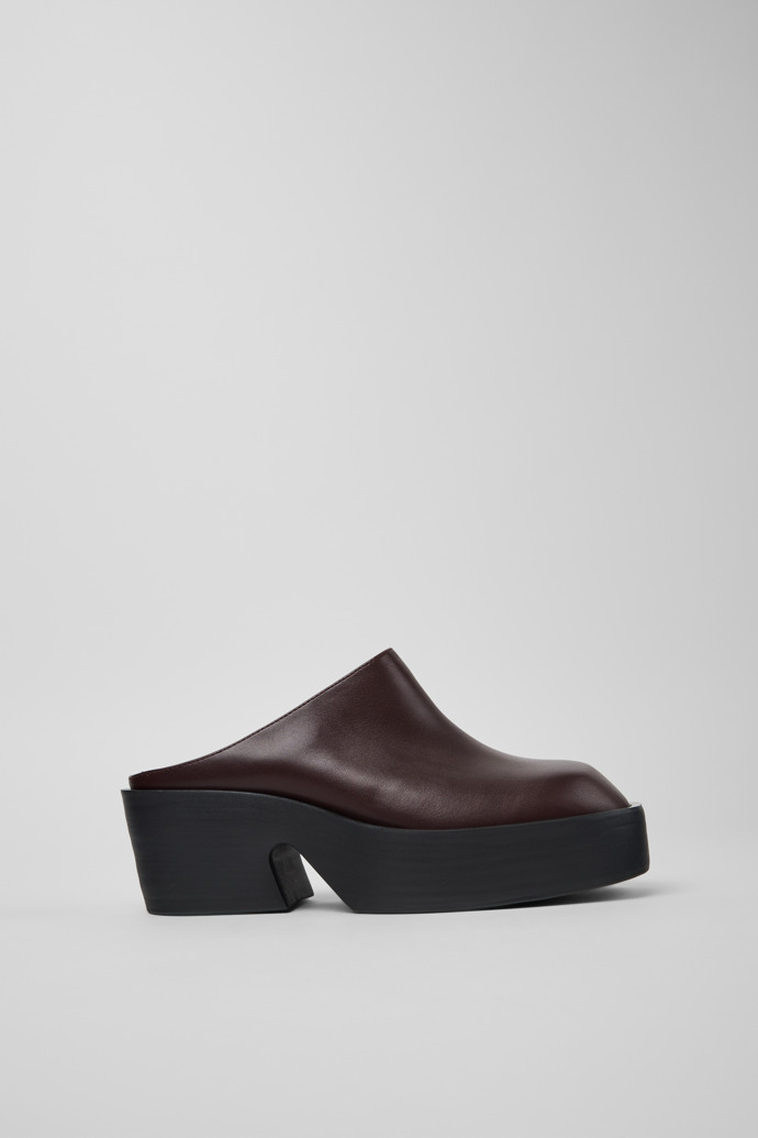 Side view of Billie Burgundy Leather Sandals for Women.