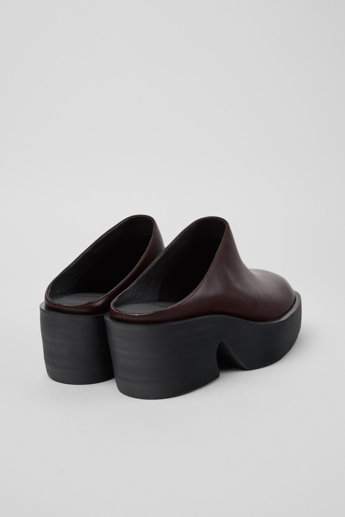 Back view of Billie Burgundy Leather Sandals for Women.