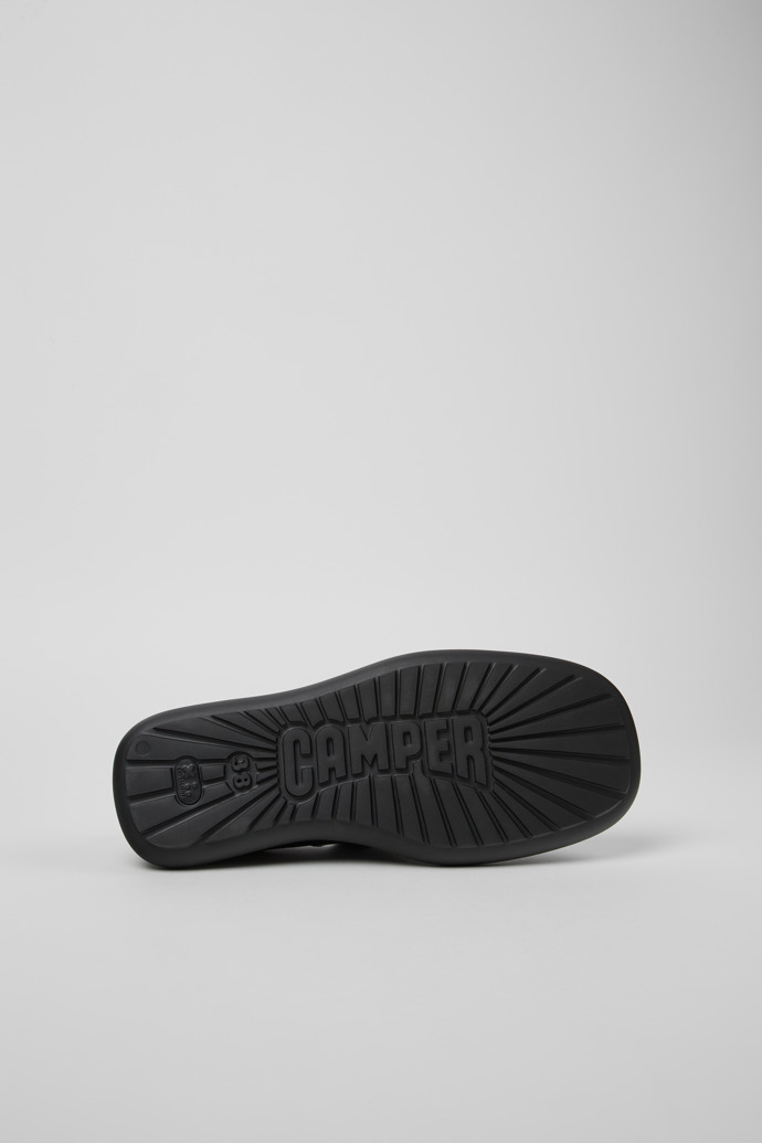 The soles of Onda Black Leather Women's Shoes.