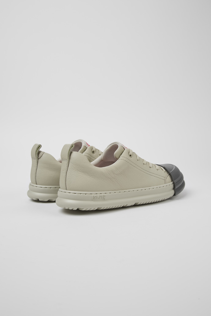 Back view of Junction Runner Gray leather sneakers for women