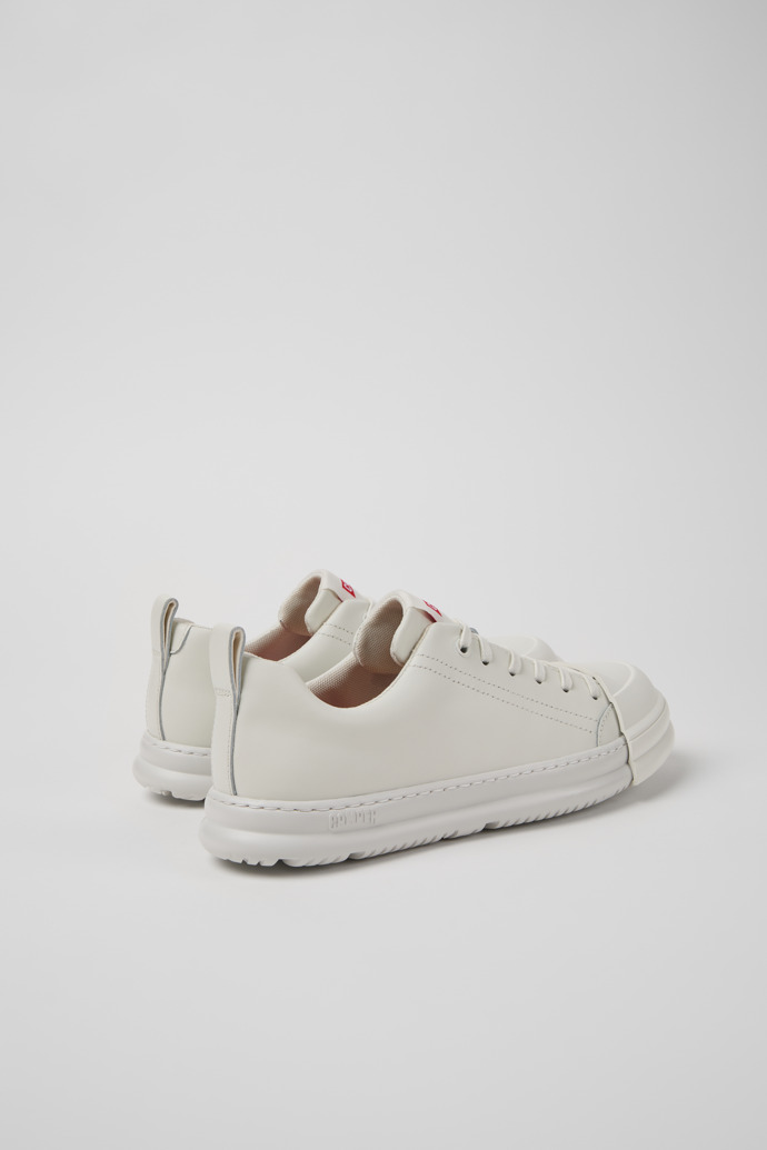 Back view of Junction Runner White Leather Sneakers for Women.