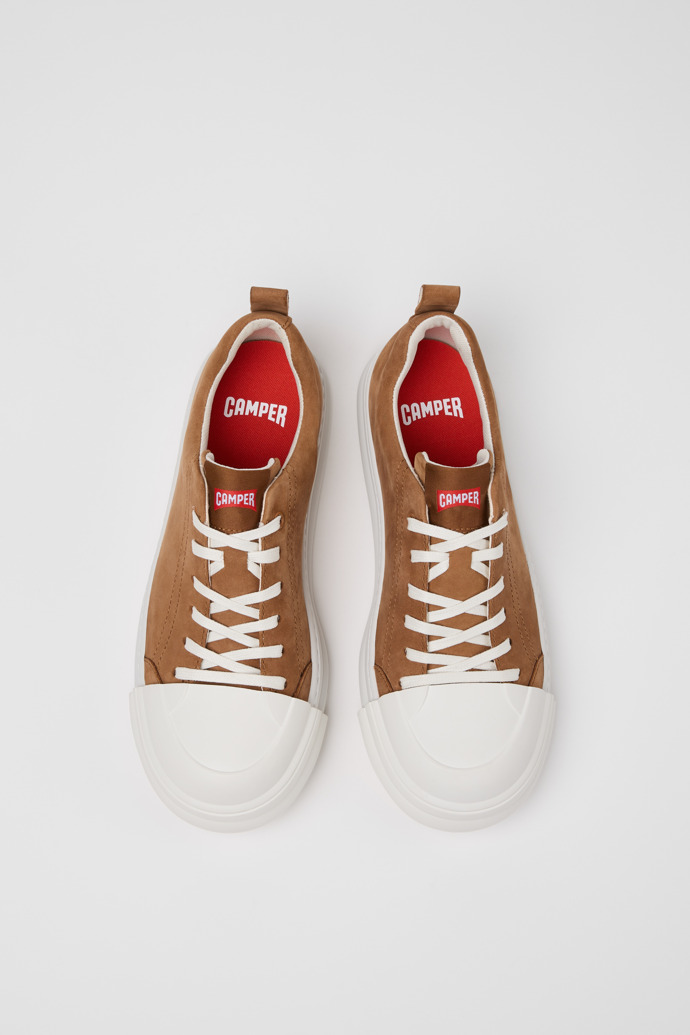 Overhead view of Junction Runner Brown Nubuck Sneakers for Women.