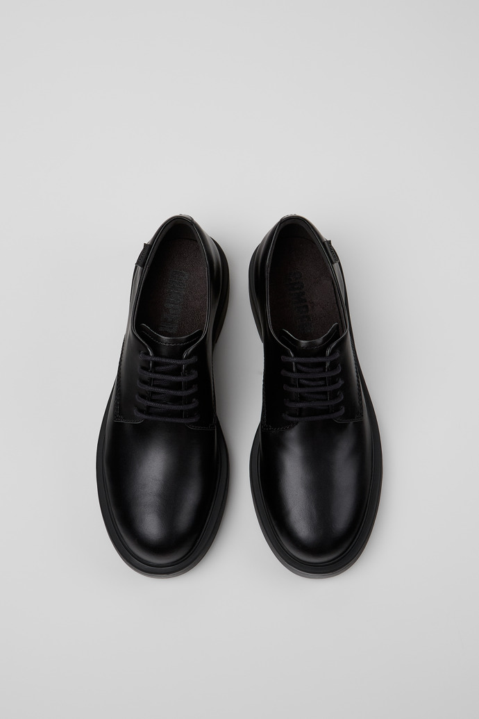 Overhead view of Dean Black leather shoes for women