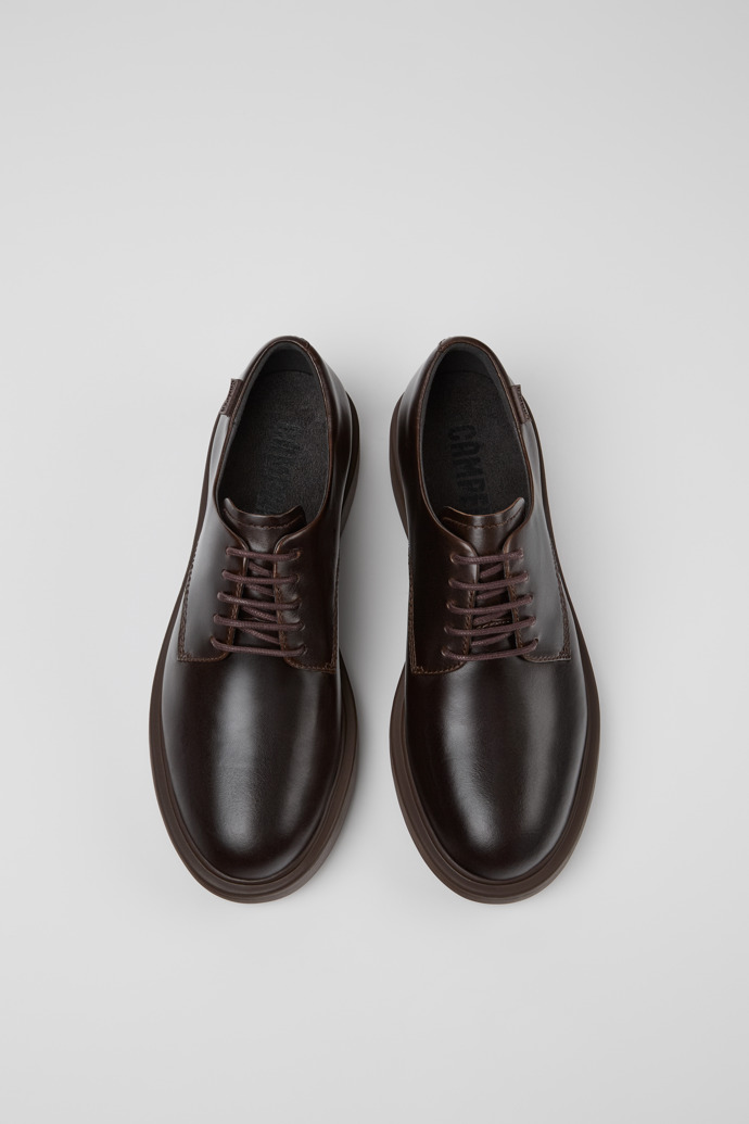 Overhead view of Dean Brown leather shoes for women