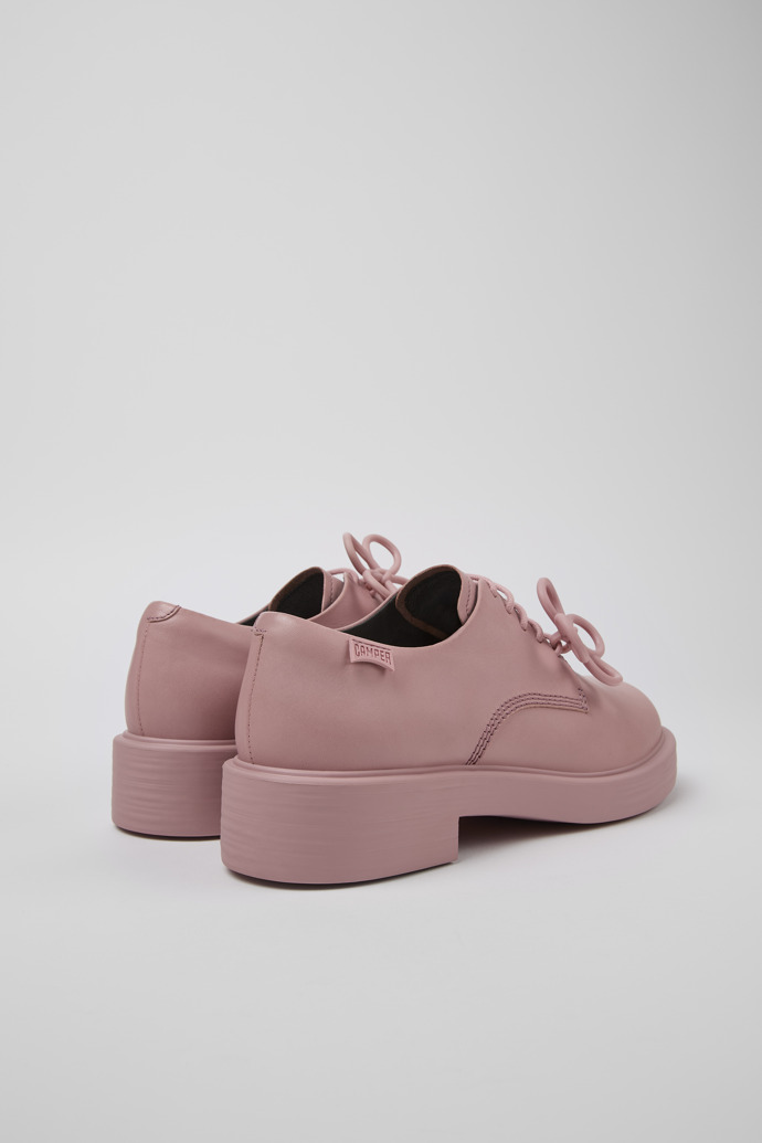 Back view of Twins Pink leather shoes for women