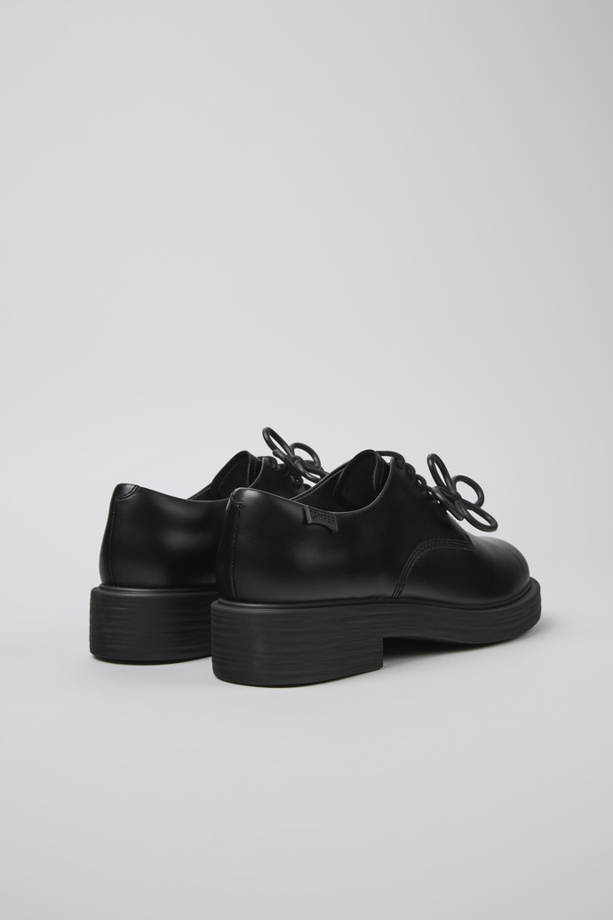 Back view of Twins Black leather shoes for women