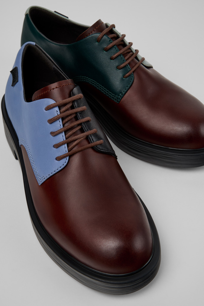 Close-up view of Twins Multicolor Leather Shoes for Women.