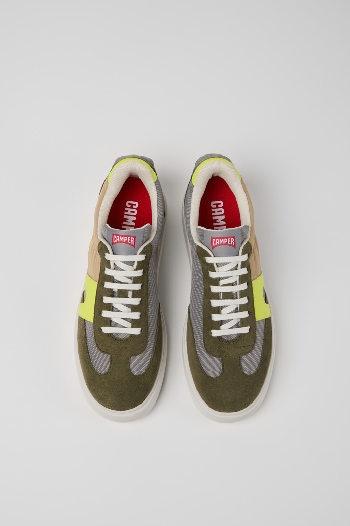 Overhead view of Runner K21 Sorona® Multicolor Recycled PET and Nubuck Women's Sneakers.