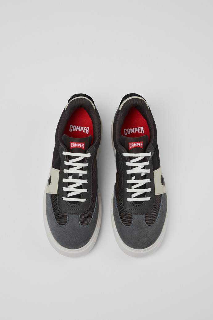 Overhead view of Runner K21 Gray Textile and Nubuck Sneakers for Women.