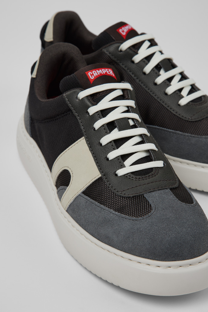 Close-up view of Runner K21 Gray Textile and Nubuck Sneakers for Women.