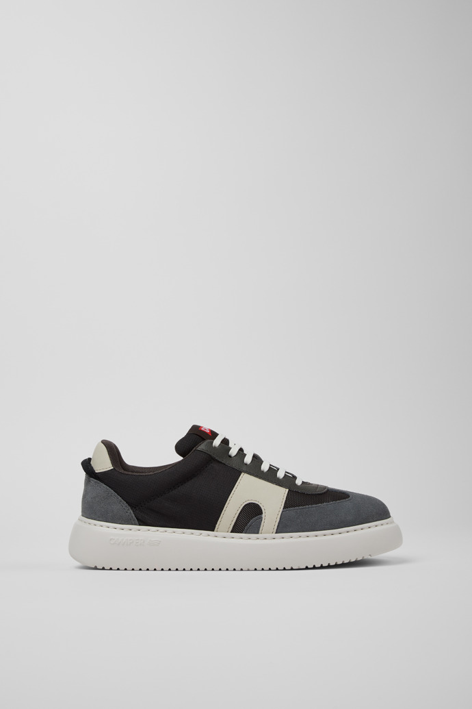 Side view of Runner K21 Gray Textile and Nubuck Sneakers for Women.