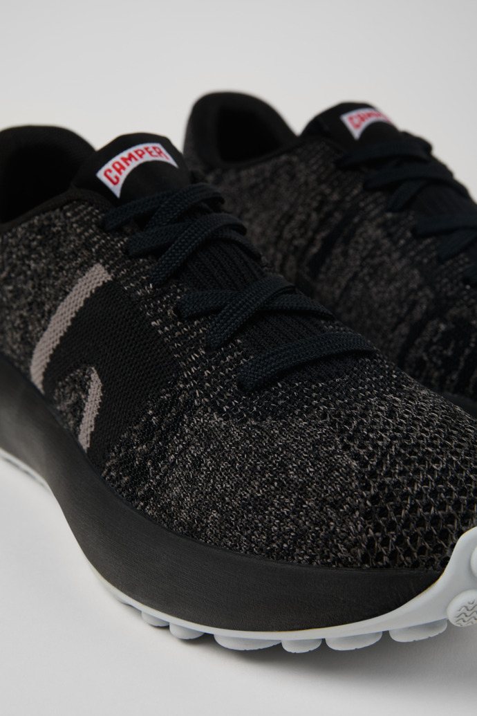 Close-up view of Pelotas Athens Black Textile Sneaker for Women