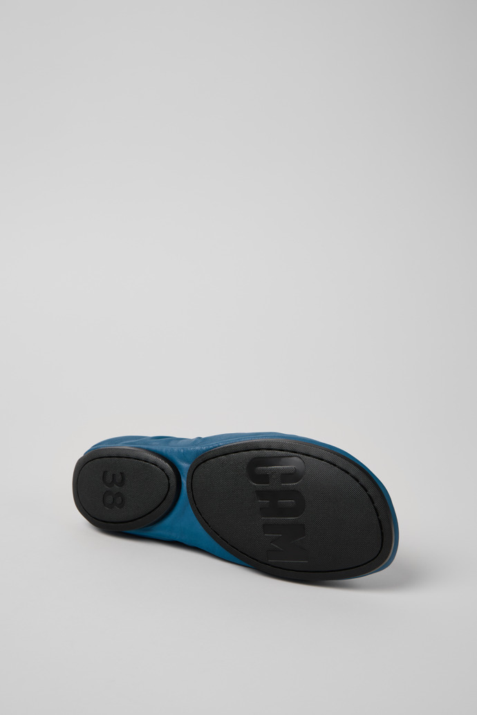 Right Nina Bailarinas azules de piel para mujer.