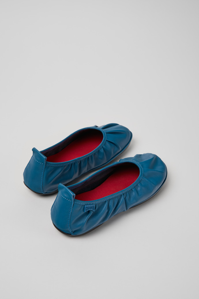 Right Nina Bailarinas azules de piel para mujer.