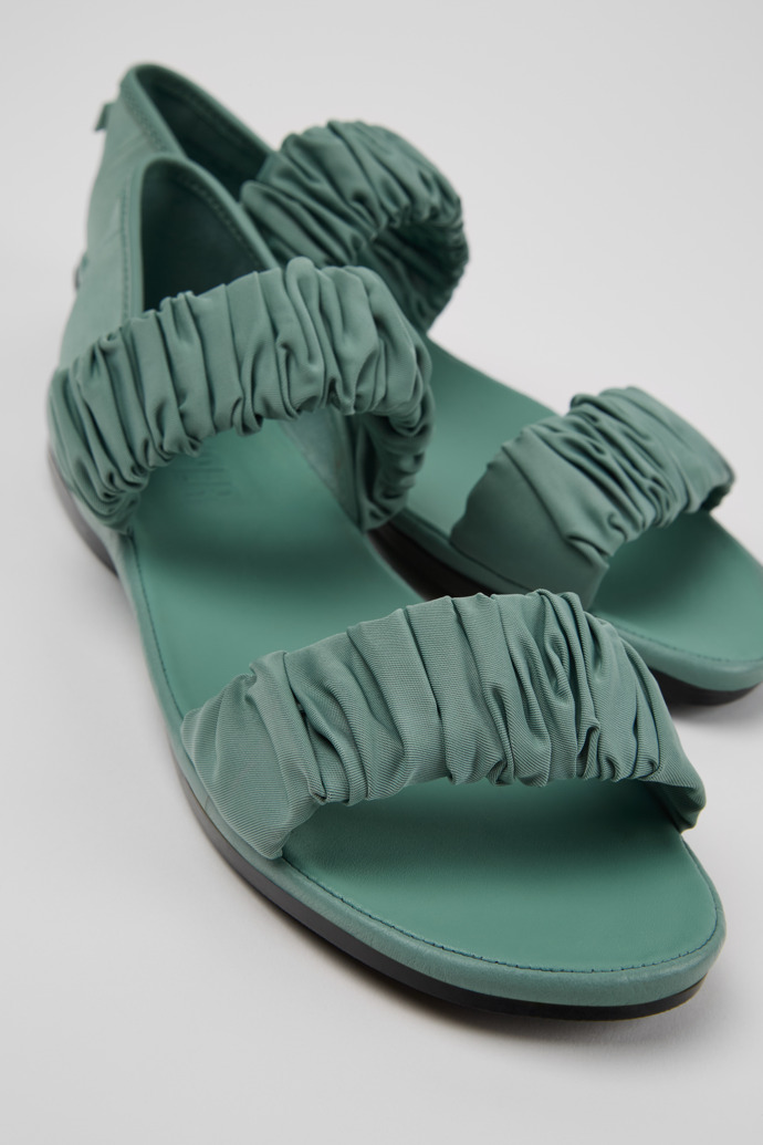 Close-up view of Right Green Recycled PET and Leather Sandals for Women.