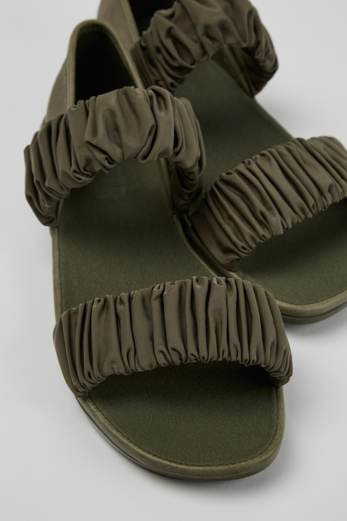 Close-up view of Right Green Recycled PET and Leather Sandals for Women.