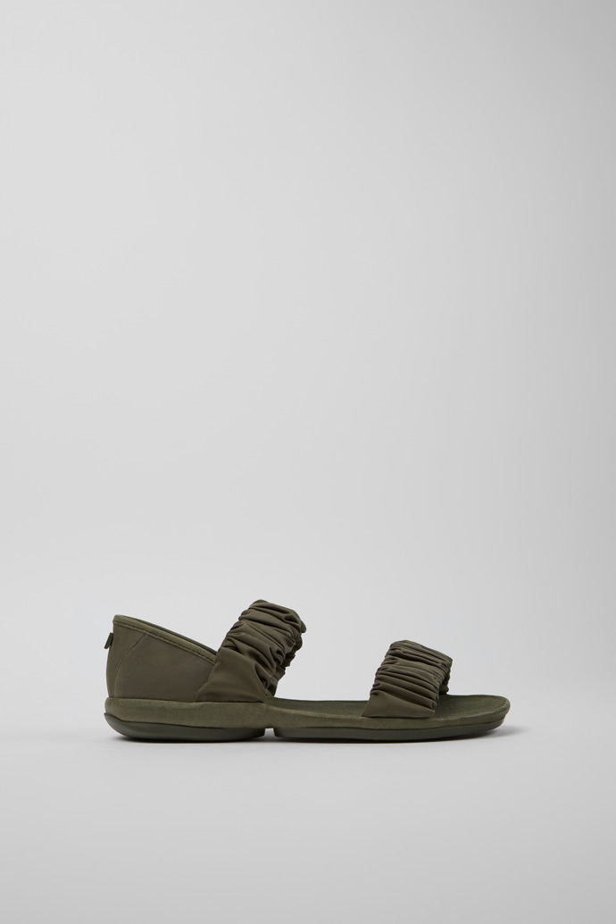 Side view of Right Green Recycled PET and Leather Sandals for Women.