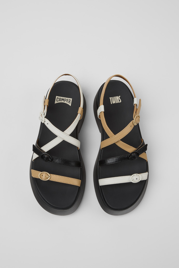 Twins Mehrfarbige Ledersandalen für Damen.