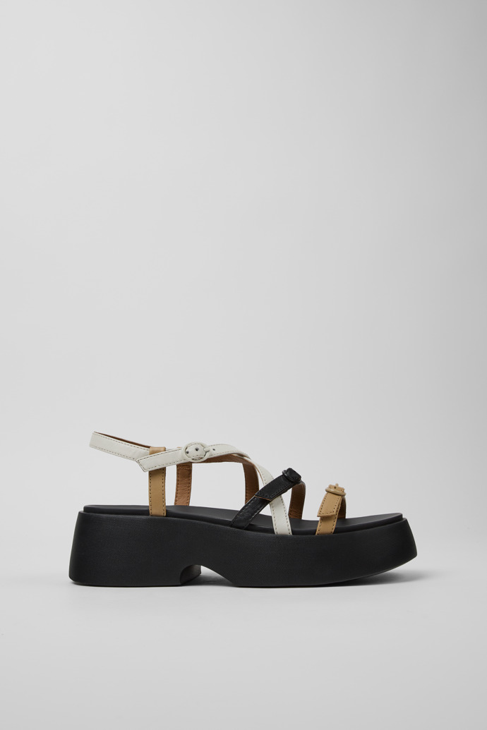 Side view of Twins Multicolor Leather Sandals for Women.