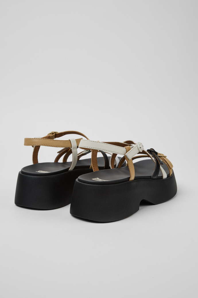 Twins Sandales en cuir multicolore pour femme.