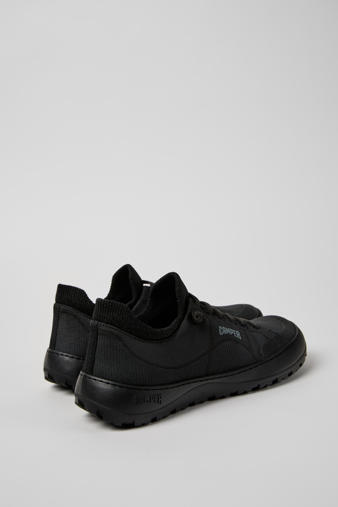 Back view of Peu Serra 360º Durable Black Engineered Material Sneakers for Women