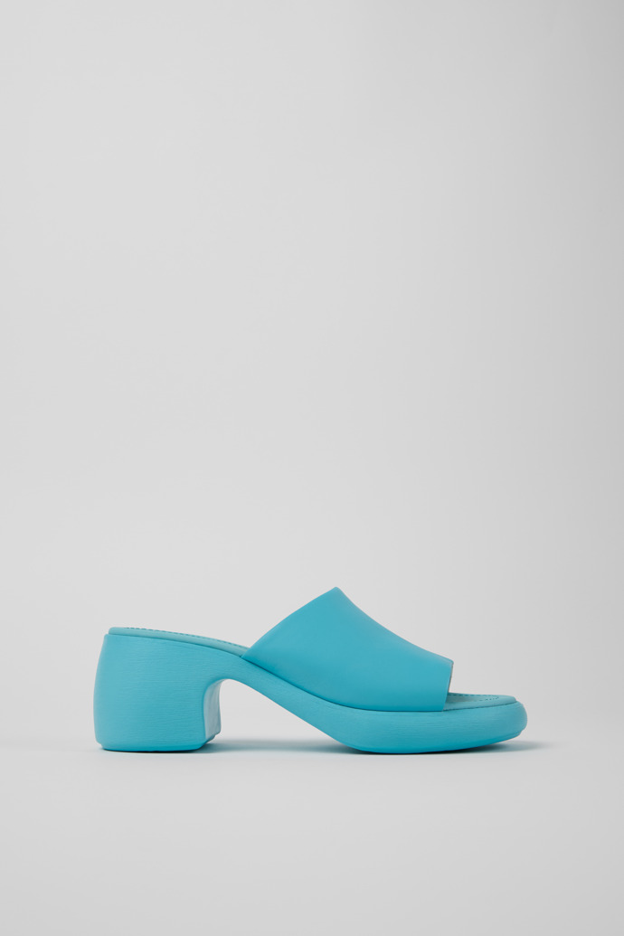 Side view of Thelma Sandal Blue Leather Sandals for Women.