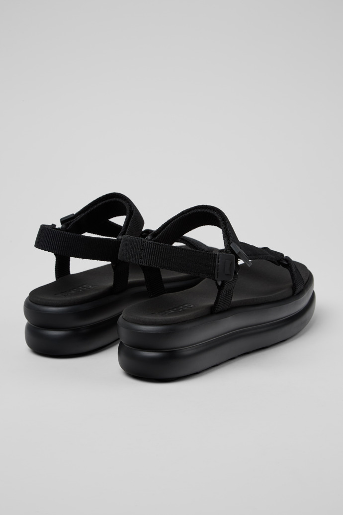 Back view of Pelotas Flota Up Black Recycled PET Sandals for Women.