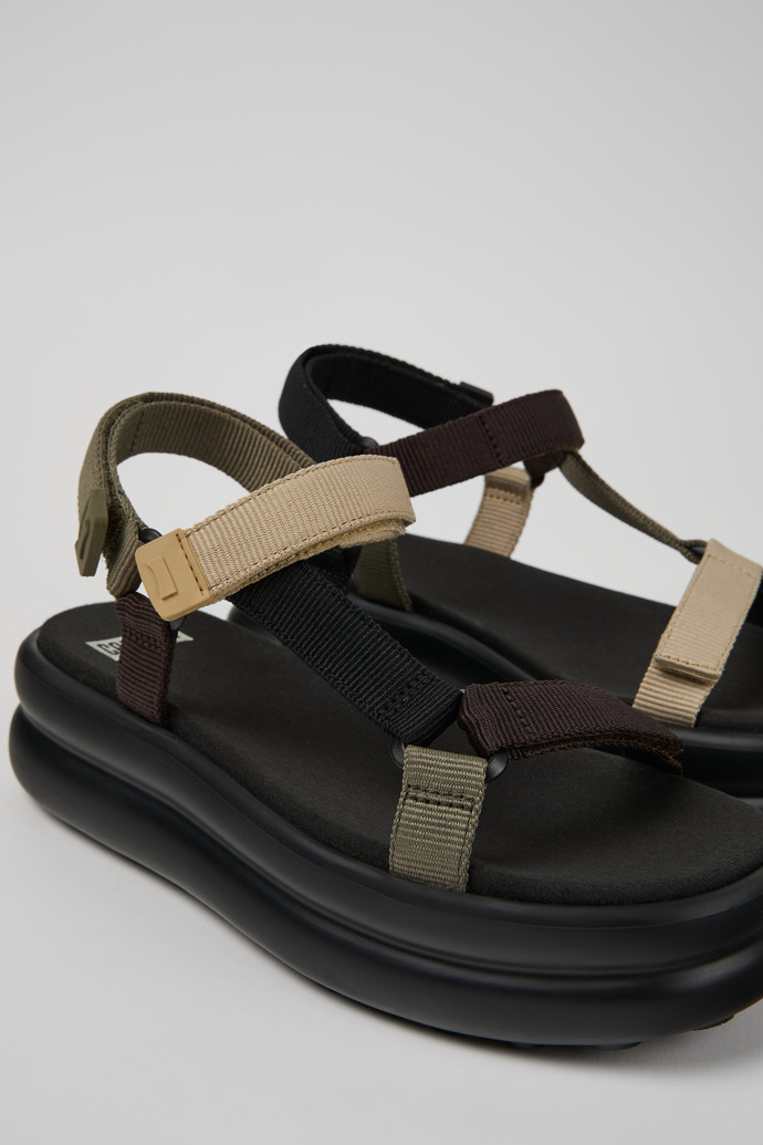 Close-up view of Twins Multicolor Recycled PET Sandals for Women.