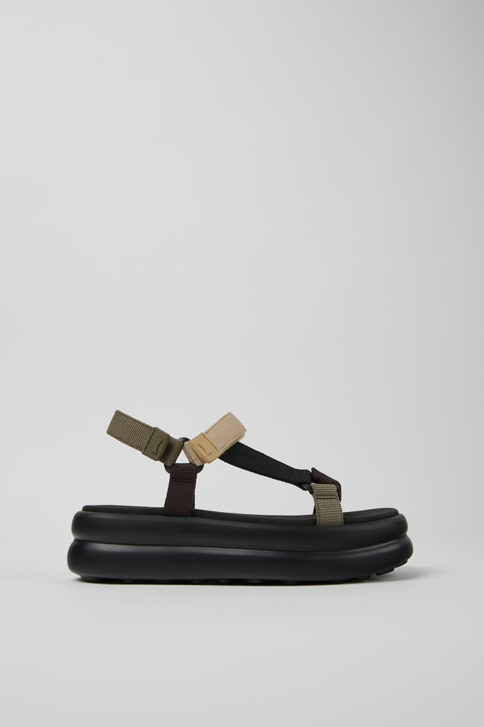 Side view of Twins Multicolor Recycled PET Sandals for Women.