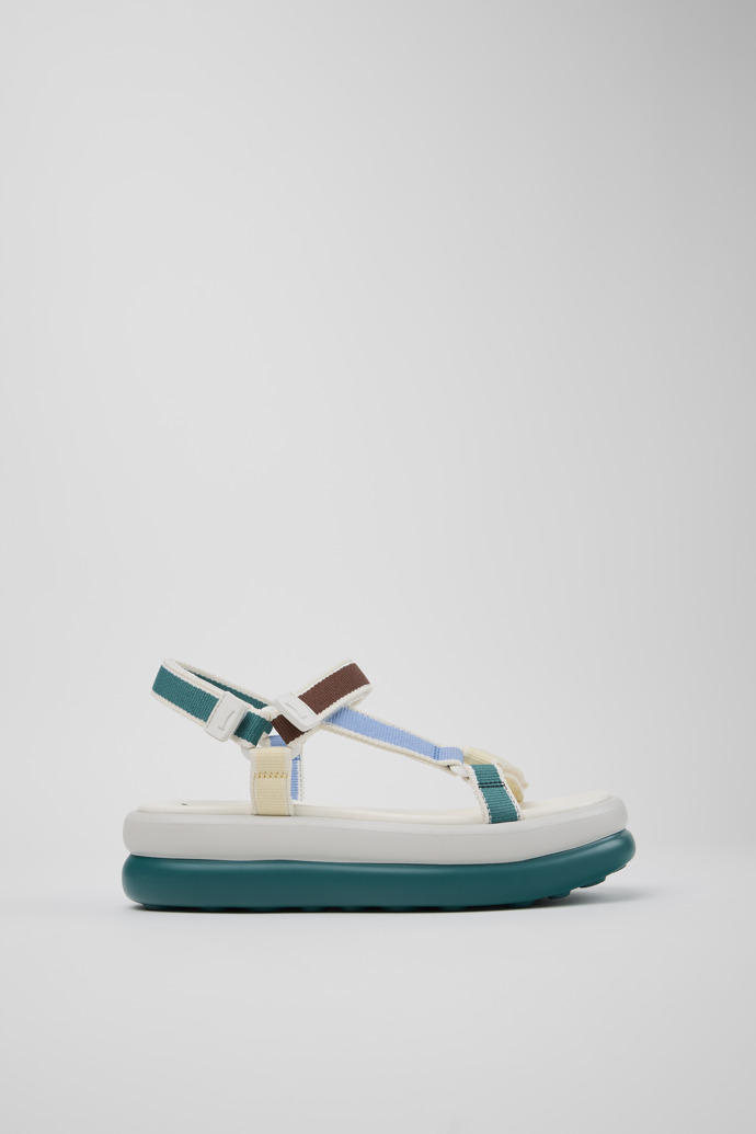 Side view of Twins Multicolor Textile Sandals for Women with EVA Outsoles.