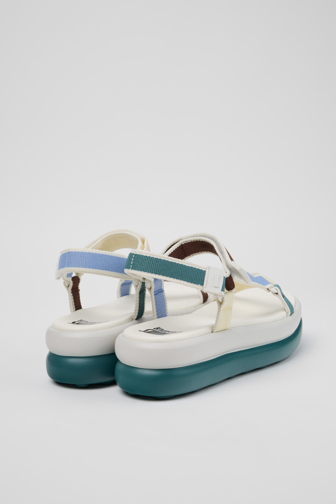 Back view of Twins Multicolor Textile Sandals for Women with EVA Outsoles.
