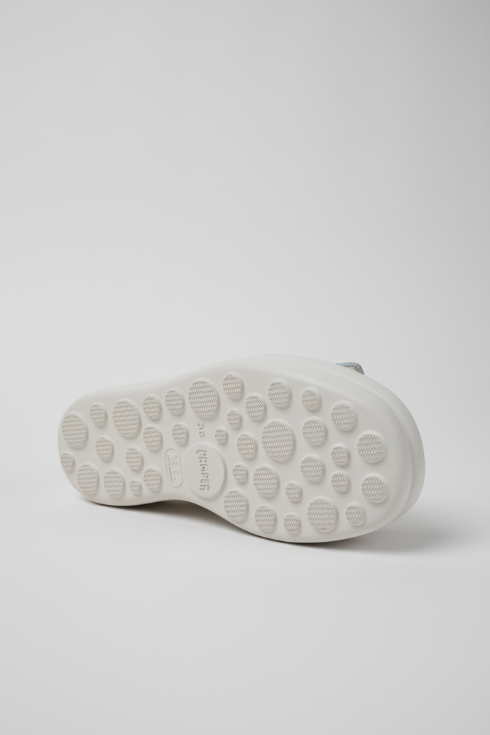 The soles of Pelotas Flota Up White Leather Sandals for Women.